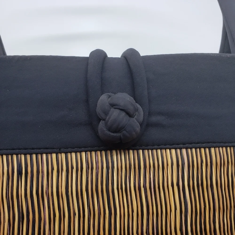 Baskets of Cambodia purse bag Women OS Black Tan Petite Curve Avi Black Striated